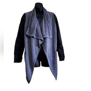 KIIND OF Gray  Women's Jacket with Faux Leather Sleeve Sz Medium